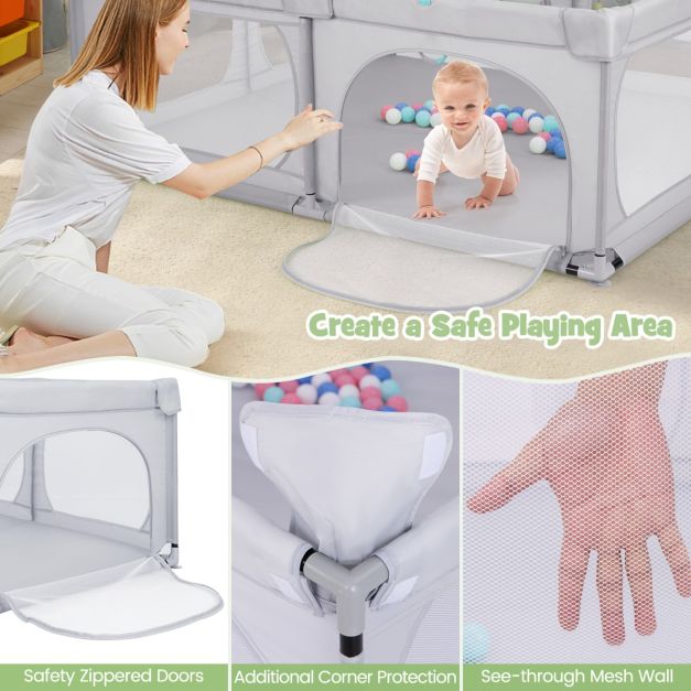 Coast Baby Box avec 50 balles - Gris clair - 189x158x68cm