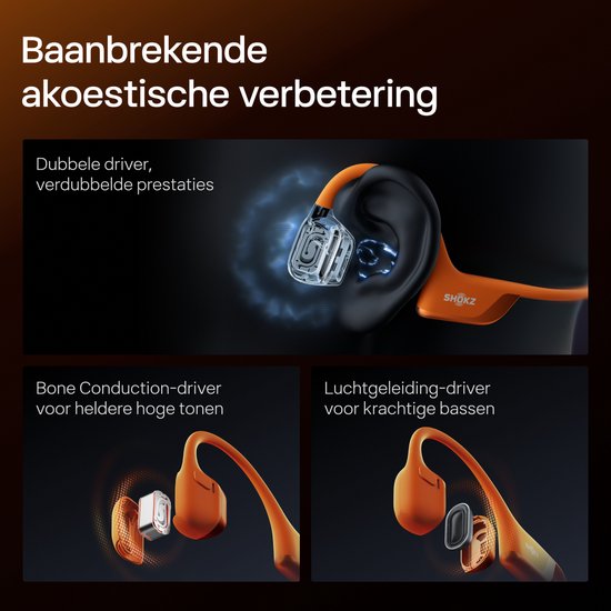 Shokz OpenRun Pro 2 - Conduction osseuse - Casque de sport - Orange