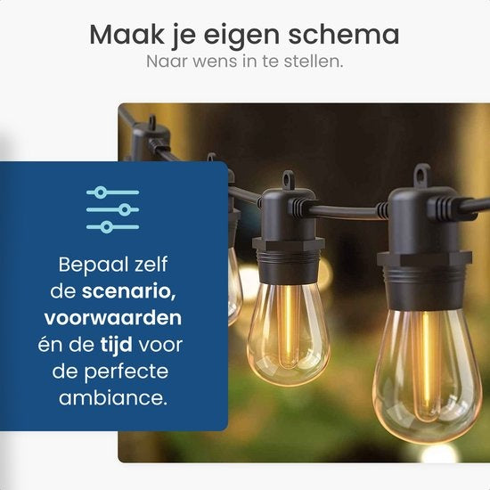 Gologi guirlande lumineuse extérieure et intérieure - Guirlande lumineuse 5M - Eclairage de jardin LED - Eclairage d'ambiance chaud 2700K - Etanche - Eclairage intelligent avec App - Connectable jusqu'à 20M