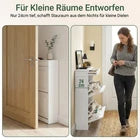 SoBuy Armoire à chaussures étroite avec 2 abattants - Benne à chaussures noire FSR78-L-W 75 x 24 x 96 cm