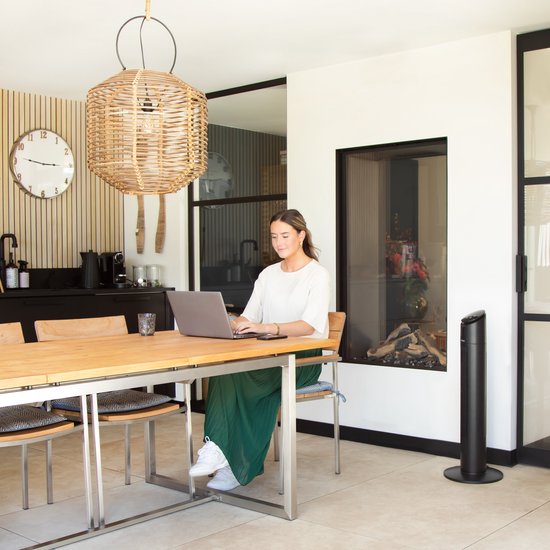 VONROC Luxury Fan - Ventilateur de tour - hauteur 86 cm - télécommande incluse - 3 vitesses - fonction swing - minuterie de 15 heures - noir