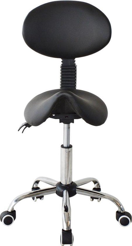 VDD Tabouret de selle - Dossier ergonomique inclinable - Hauteur réglable - 38x36x96cm