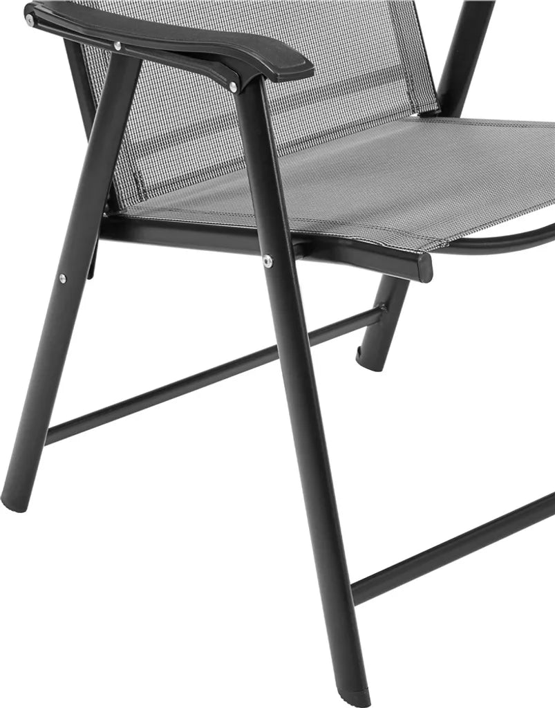 Yaheetech, lot de 2 chaises de jardin - Gris - Chaises de jardin pliantes avec dossier haut et accoudoirs