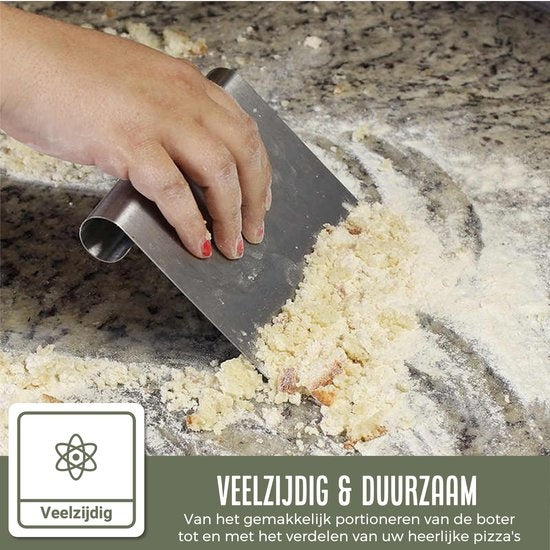 COOCK - Grattoir à pâte en acier inoxydable - Grattoir à pâte - Coupe-légumes - Couteau à pizza - Coupe-pâte - Grattoir pour gâteaux et tartes