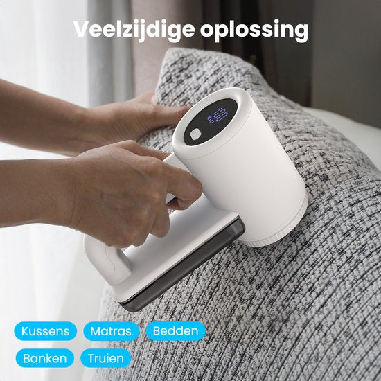 Auronic Electric Lint Remover Pro - Tondeuse à peluches - Autonomie 120 minutes - Rechargeable - Affichage LED - Défoliateur - Blanc