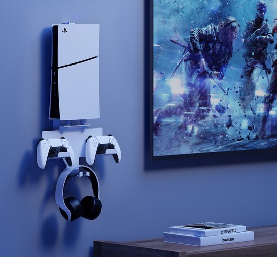 Support mural adapté à la Playstation 5 - VDD Gaming - Console/manettes/casques