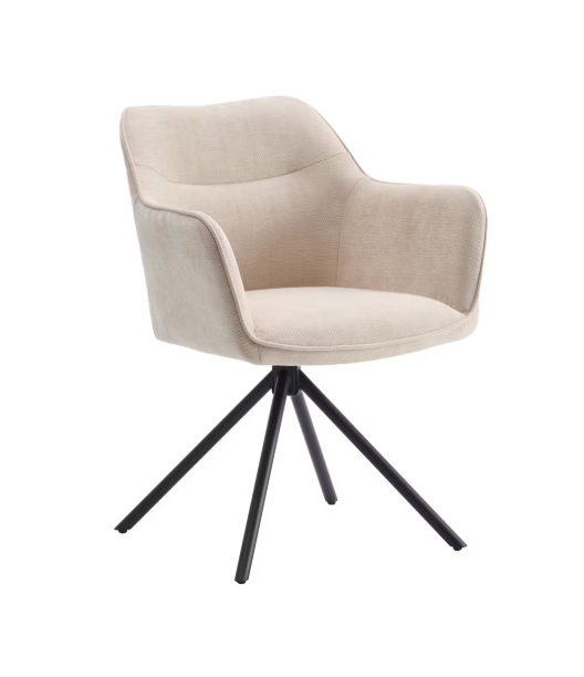Criks Design Preston Swivel Dining Chair 2-pack - Beige - 180° rotatif - 80,5 x 58 x 59 cm