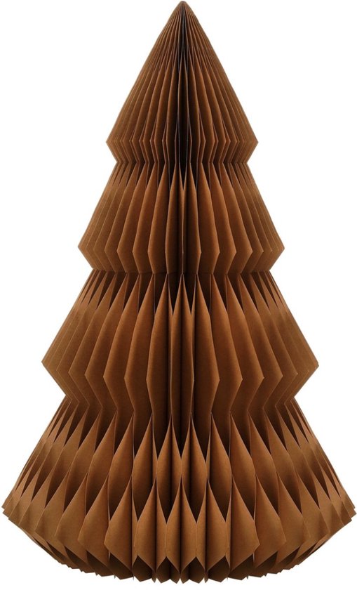 Mica Decorations Sapin de Noël en papier - Sapin de Noël artificiel pliable - H 152 x Ø 104 cm - Décoration de Noël - FSC Mix - Marron
