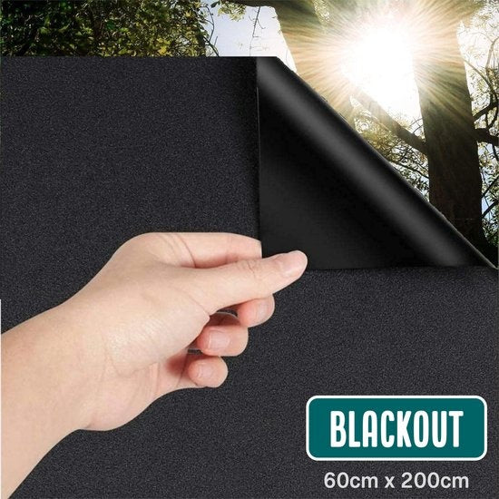 Homewell Tissu occultant 60x200cm - Film occultant pour fenêtre - Anti-Incidence, Isolation et Protection Solaire - Réutilisable - Statique - Noir