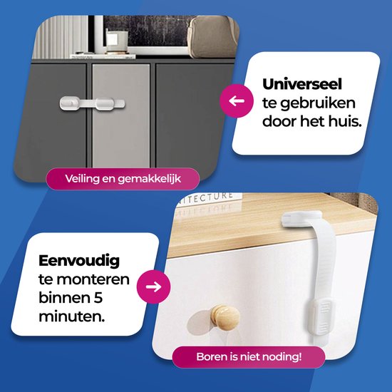 Roegaarden Child lockers - protection des casiers pour enfants - Sans perçage - Blanc - 8 pièces