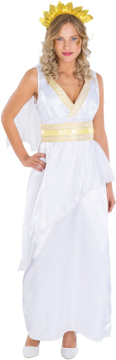 Dressforfun - Costume Femme César - Robe longue avec broderie en brocart, ceinture et coiffure en laurier - Taille L