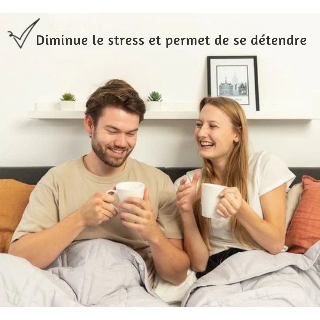 Ella - Couverture d'alourdissement - 13kg - 200 x 200cm - Coton OEKO-TEX - Gris clair