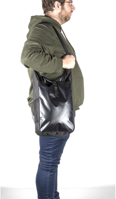 Sac à dos de vélo Dunlop 4-en-1 imperméable - Sac de vélo / sac à dos - 16 L - Sac à main ou sac à bandoulière - Noir / Rouge / Bleu