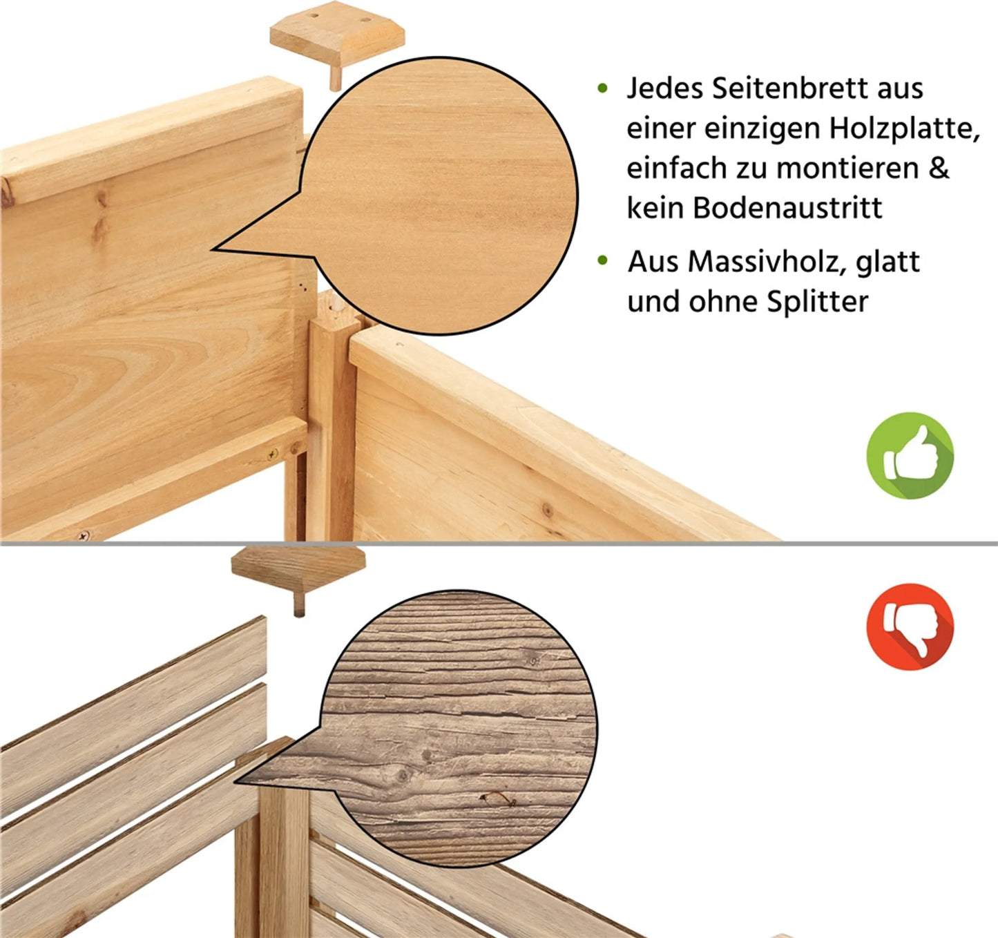 Yaheetech Jardinière surélevée sur roues - avec 4 trous de drainage, boîte de rangement et roulettes à 360° - pour balcon et terrasse - épicéa brun clair - 105,5 x 56,5 x 83,5 cm