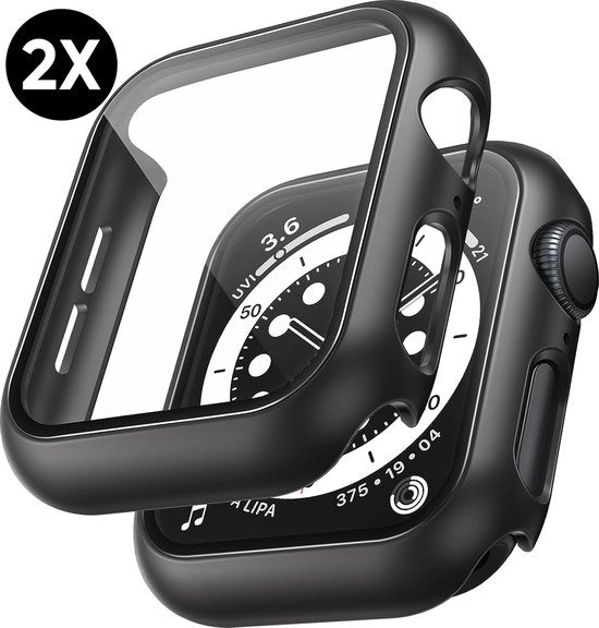Coque pour Apple Watch Series 4 / 5 / 6 / SE - 40 mm Screen Protector - 2 Pieces - Full Cover Hard Case - Black