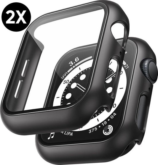 Coque pour Apple Watch Series 4 / 5 / 6 / SE - 40 mm Screen Protector - 2 Pieces - Full Cover Hard Case - Black