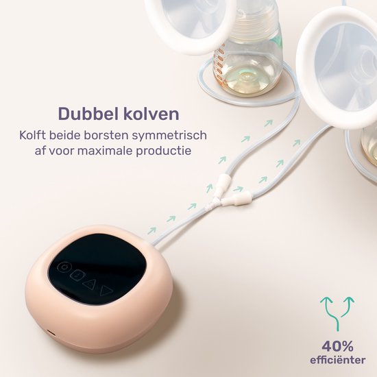 Tire Lait électrique - Qwali - Double - Sans BPA - avec 2 biberons - tire-lait sans fil