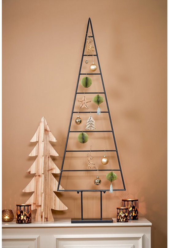 Décoration pour sapin de Noël Mica Decorations - L 50 x l 15 x H 152 cm - Métal - Noir