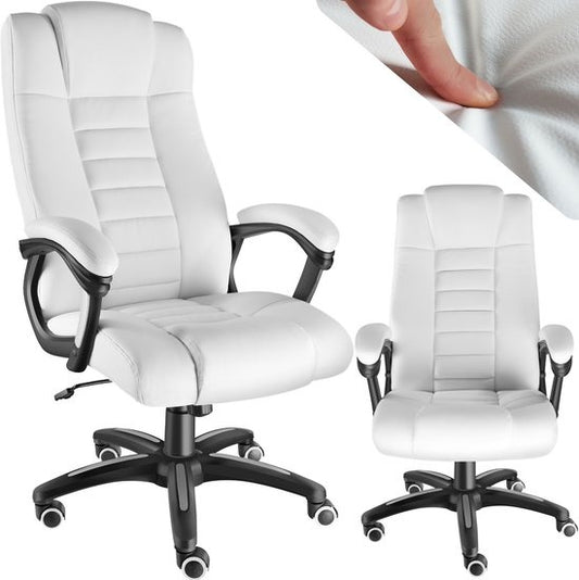 tectake® - Siège de direction de luxe Siège de bureau Siège de bureau - simili cuir - blanc