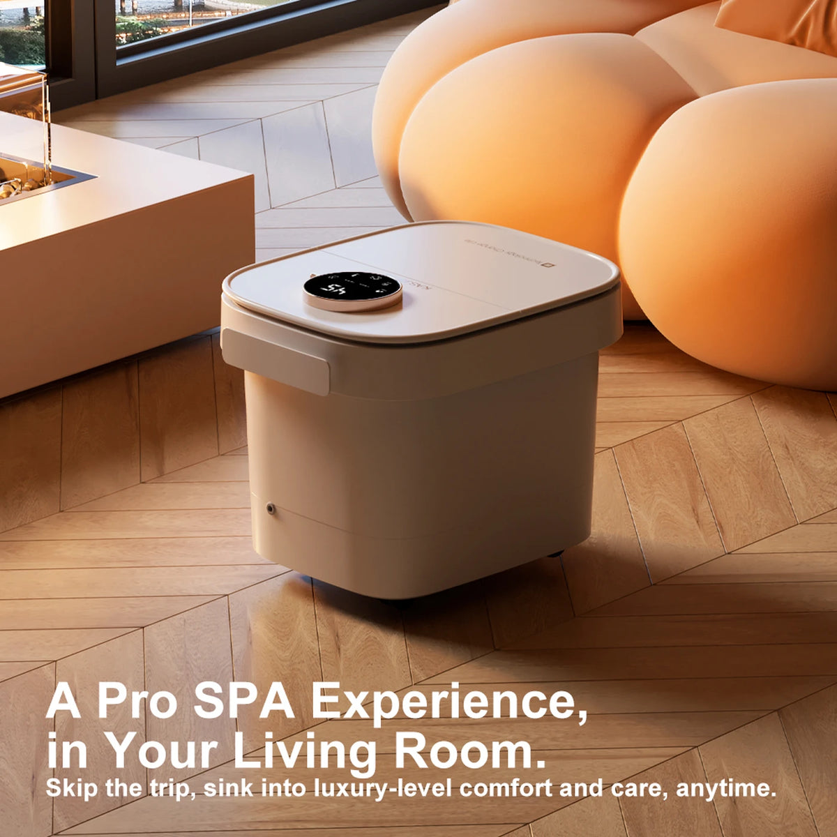 Bain de pieds électrique avec massage KASJ T6 – 4 rouleaux rotatifs, acupression des talons, chauffage de 35 à 48 °C, minuterie et vidange rapide