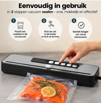 Machine sous vide Woox Compact – Mise sous vide d'aliments secs et humides – 38,5 x 11 x 5,5 cm – Noir