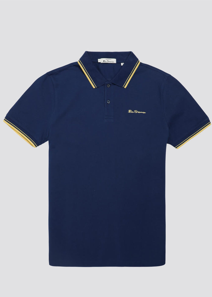 Polo Signature Ben Sherman - Homme - Casual & Stylish - Denim bleu foncé - Taille S