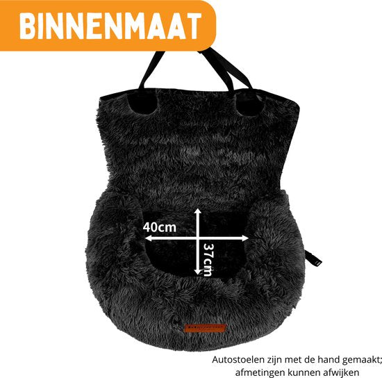 Car Seat Dog Deluxe Back Seat - Panier de voiture pour chien avec sangle de sécurité - Panier de voiture pour chien - Siège pour chien - Grand chien - Noir - Taille M