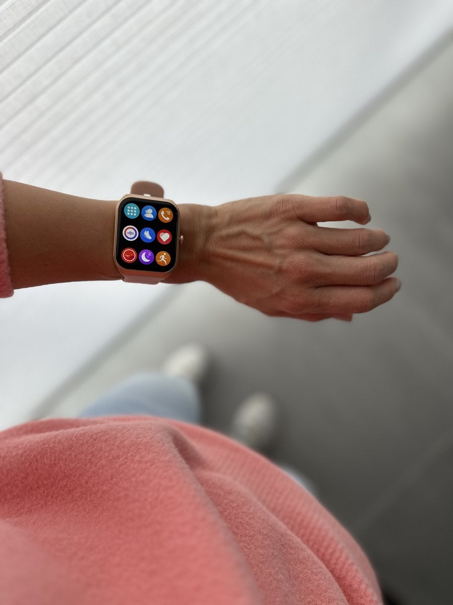 Montre connectée - FITAGE - Cardiofréquencemètre - Montre de sport - Rose