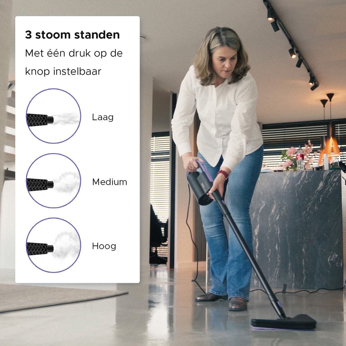 Motionflow Nettoyeur vapeur 16 en 1 - Nettoyeur vapeur à main - Nettoyeur de taches - Nettoyage en profondeur pour le sol, le canapé, la salle de bain et la moquette - nettoyeur de moquette