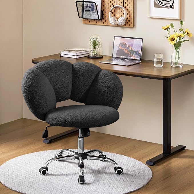 Chaise de bureau ergonomique Yaheetech « Cloud Design » - Noire - Chaise pivotante réglable avec fonction de balancement, jusqu'à 136 kg