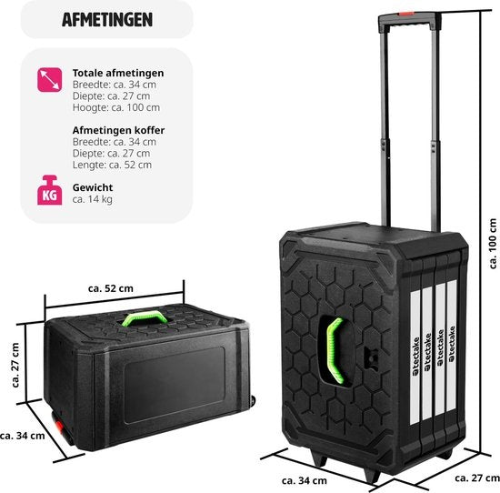 TecTake Valise à outils 401487 - 200 pièces - 4 tiroirs - Chariot