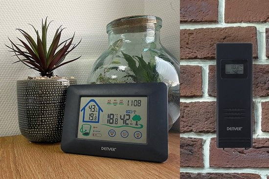 Denver WS-520 - Station météo - Intérieur et extérieur - Mesure la température - l'humidité - Noir