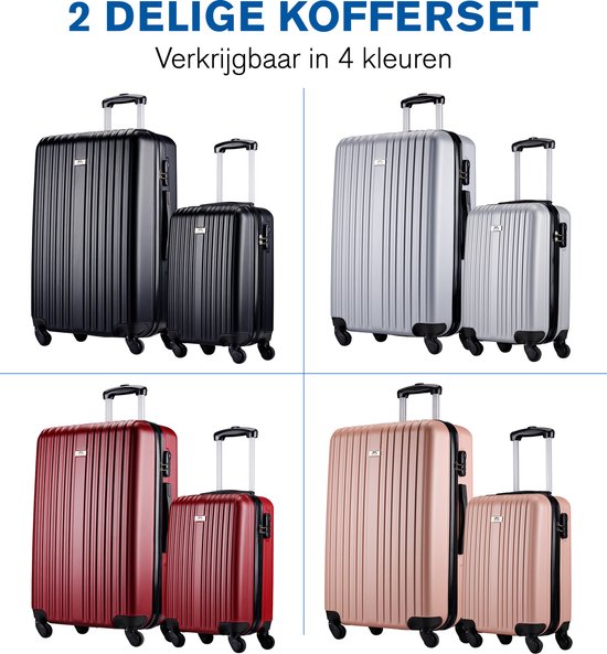 Slazenger Case Set 2 Piece - Hand Luggage Trolley 26L et Spacious Luggage Case 71L - Silver