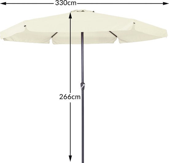 Parasol Kingsleeve – Protection UV 50+ – Beige Ø 330 cm