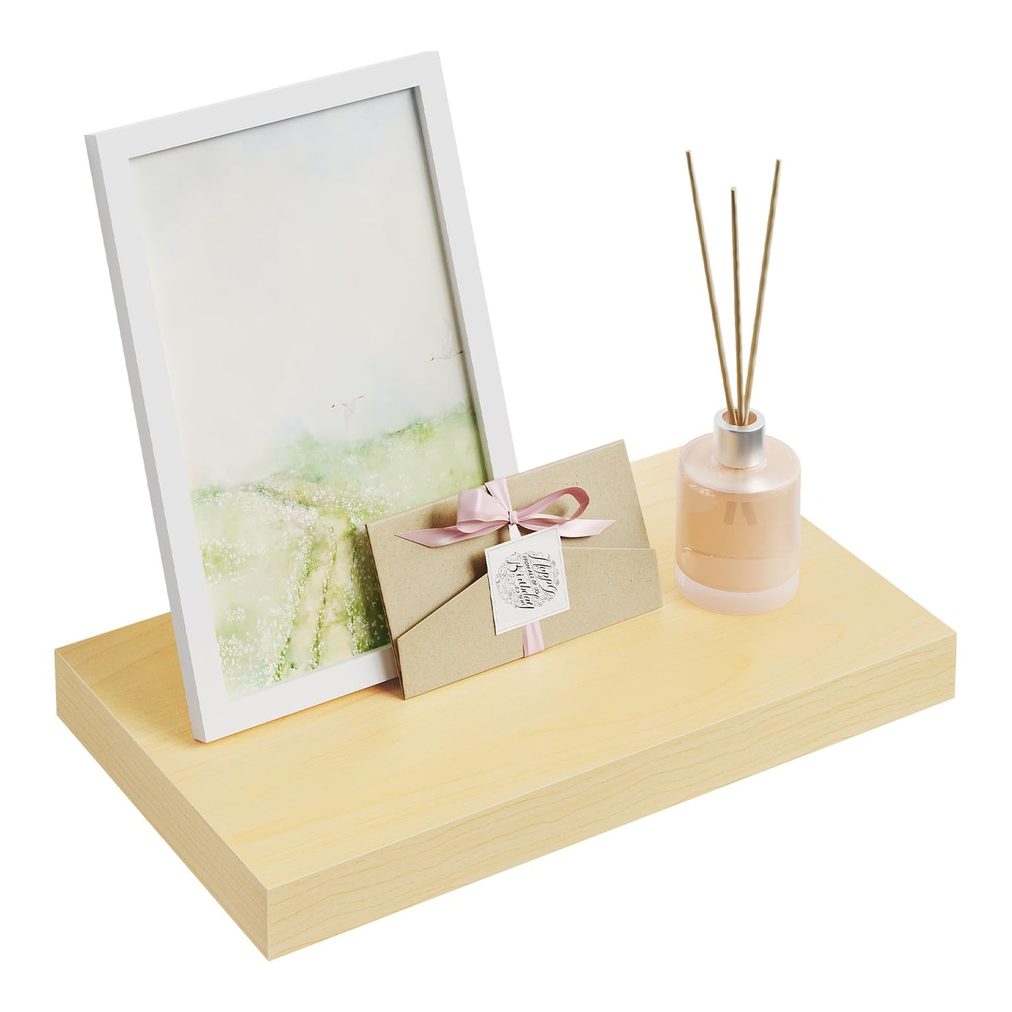 Étagère murale WOLTU RG9372kei - MDF plaqué PVC - chêne jaune - 40 x 22,9 x 3,8 cm