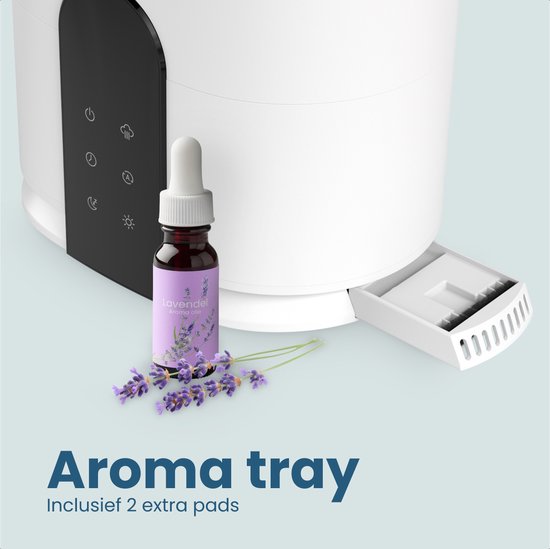 Humidificateur Auronic - 4 litres - 40m2 - Convient au salon, au bureau, à la chambre à coucher, à la chambre de bébé et plus encore - Avec aromathérapie - Sans BPA - Blanc