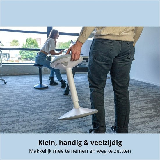Backerz® Wiebelkruk Zwart | Hoogte 55-80cm | Balanskruk | Zit-sta kruk | Ergonomische bureaustoel | zadelkruk