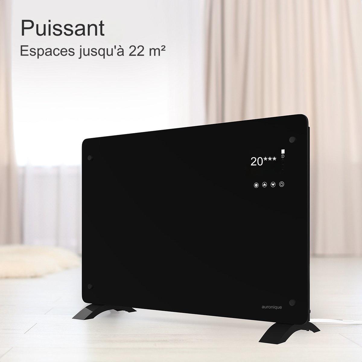 Radiateur éléctrique mobile - Auronic - Thermostat et télécommande - 2000 W - Noir