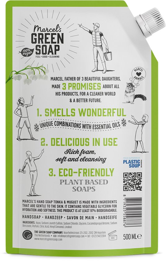 Recharge de savon pour les mains Marcel's Green Soap - Tonka & Muguet - 500 ml