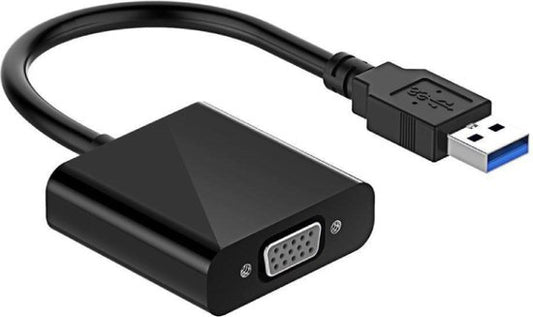 Adaptateur USB 3.0 vers VGA - Full HD 60Hz - Ne fonctionne pas avec USB 2.0 - 0,20 mètre - Noir