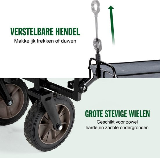 Camp Active - Wagon pliable - Facilement pliable - Stockage compact - Noir