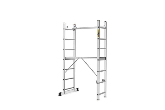 DRABEST BASIC 2x7 échafaudage à échelle en aluminium avec plate-forme 33 x 114 cm