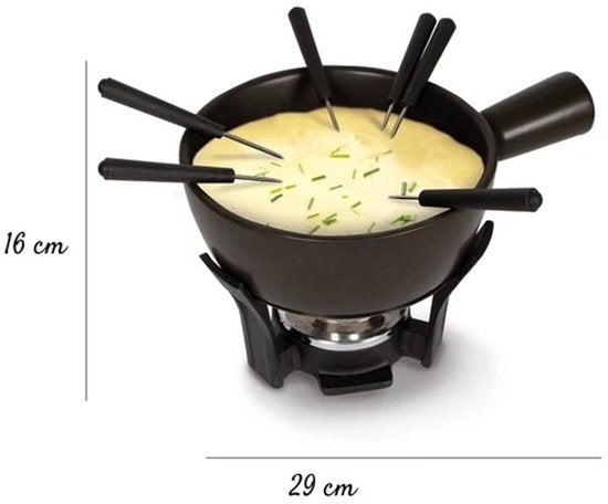 Set à fondue au fromage Boska - 1.3 L - Pour fondue au fromage de 875g - Noir
