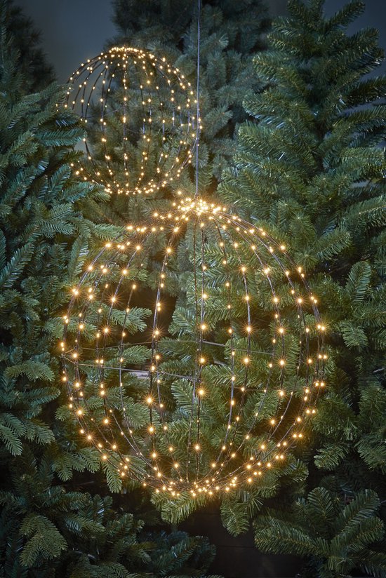 Luca Lighting Christmas Lights Ball with Warm White LED Lights - Ø40 cm - Noir