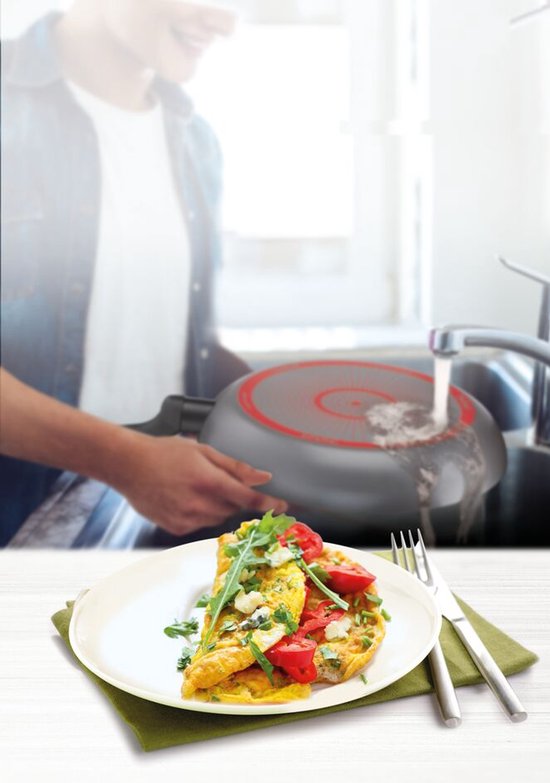 Tefal Easy Cook & Clean - Poêle wok - Ø 28 cm - Revêtement antiadhésif - Non compatible avec l'induction