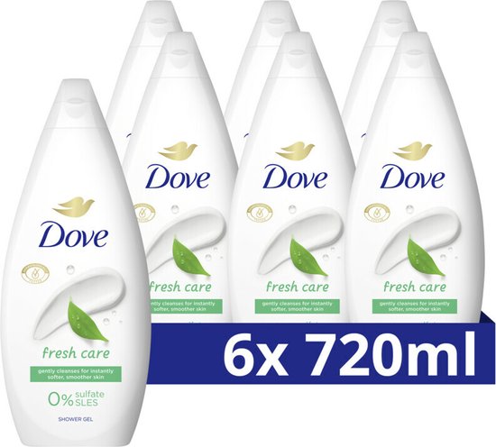 Crème de douche Dove Fresh Care - 12 x 720 ml - Lot économique