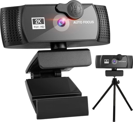 Audyn Webcam - 5MP - 2K Full HD - avec microphone - pour PC - avec housse et support - Caméra de streaming - Webcams