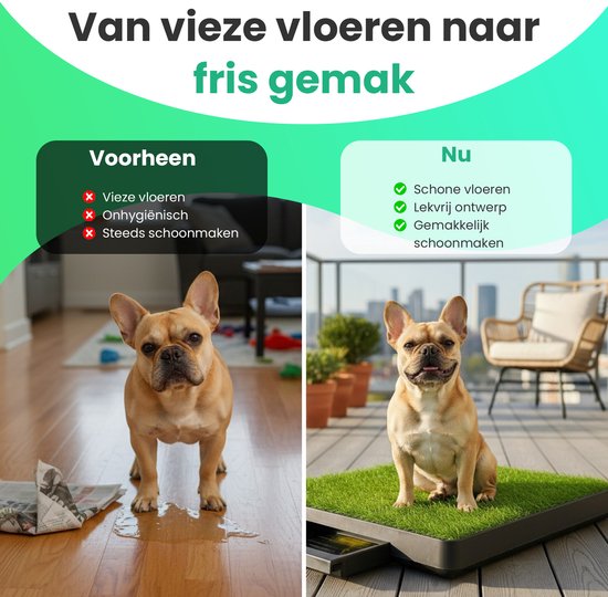 Pawesome - Toilettes pour chiens en gazon synthétique - Toilettes pour chiens avec tapis en gazon synthétique - Tapis pour chiots - Tapis d'apprentissage de la propreté - Toilettes d'extérieur - Apprentissage de la propreté - 2 tapis en gazon synthétique