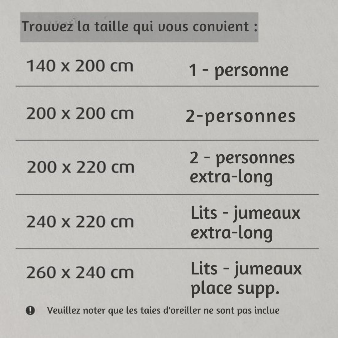 Housse de couette TEMPUR - 200 x 200 cm - Fibres naturelles et bambou - Résistante au repassage et au séchage - Confort soyeux et régulation naturelle de la température - Blanc