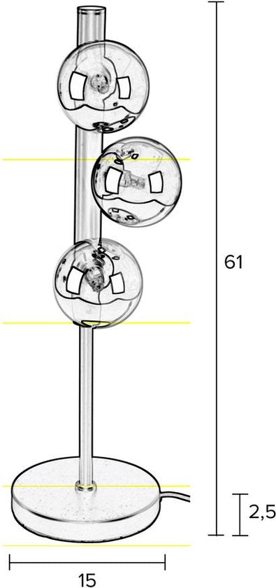 Lampe à poser Staerkk - Noir - 230V - 15x15x61cm